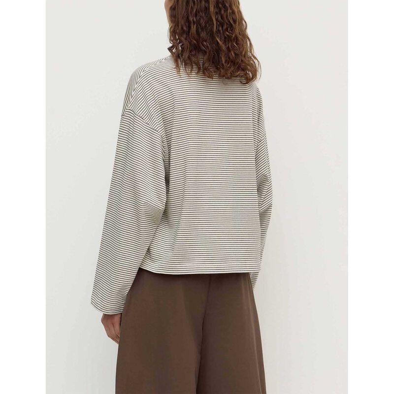 Assembly Label Malone Stripe Wide Sleeve Tee Cream Black image number 1